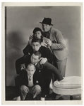 8" x 10" Glossy Publicity Still From 1931 Featuring Curly, Larry & Moe With Ted Healy and Bonnie Bonnell -- Very Good Condition